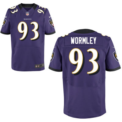 Men's Baltimore Ravens #93 Wormley Nike Purple Elite Jersey