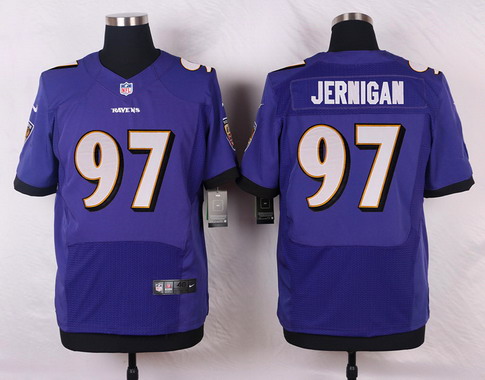 Men's Baltimore Ravens #97 Timmy Jernigan Nike Elite Purple Team Color Home Stitched Jersey