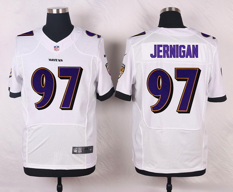 Men's Baltimore Ravens #97 Timmy Jernigan Nike Elite White Road Jersey