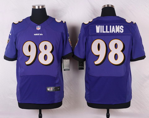 Men's Baltimore Ravens #98 Brandon Williams Purple Team Color NFL Nike Elite Stitched Jersey