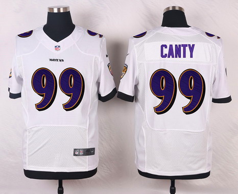Men's Baltimore Ravens #99 Chris Canty White Road NFL Nike Elite Stitched Jersey