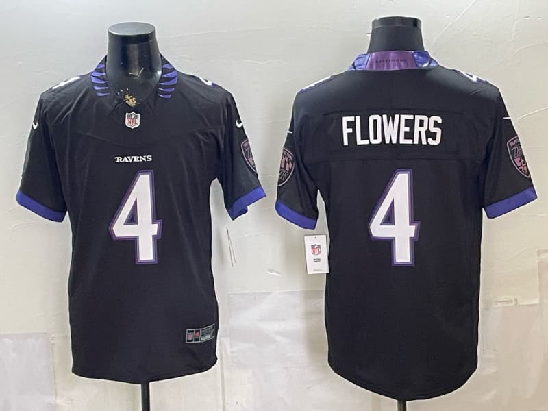Men's Baltimore Ravens 2026 Vapor Limited Jersey -  All Stitched  Zay Flowers 4