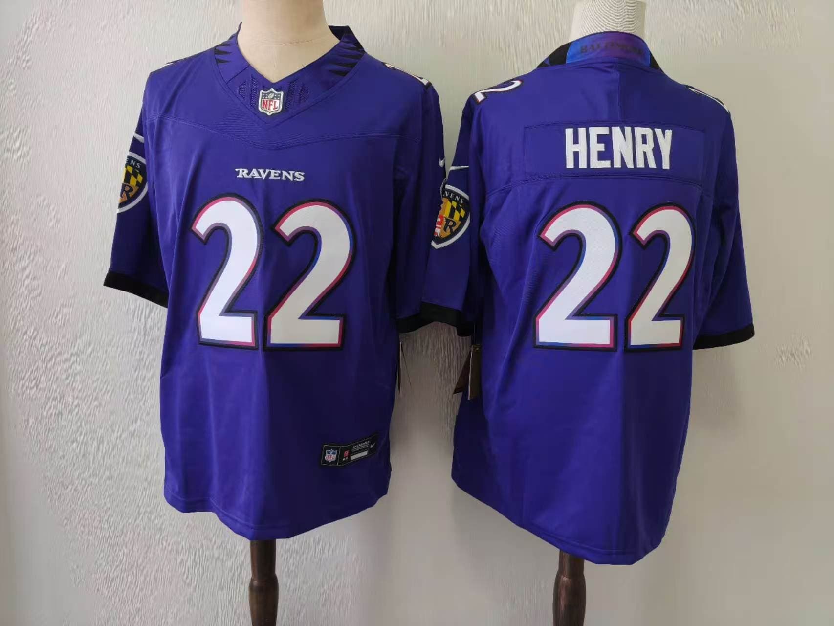 Men's Baltimore Ravens 2026 Vapor Limited Jersey -  All Stitched Derrick Henry 22