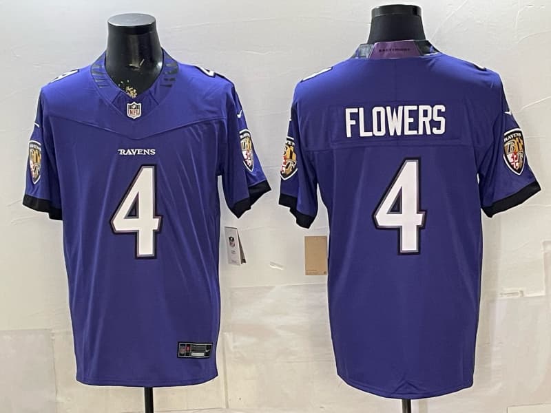 Men's Baltimore Ravens 2026 Vapor Limited Jersey -  All Stitched Zay Flowers 4