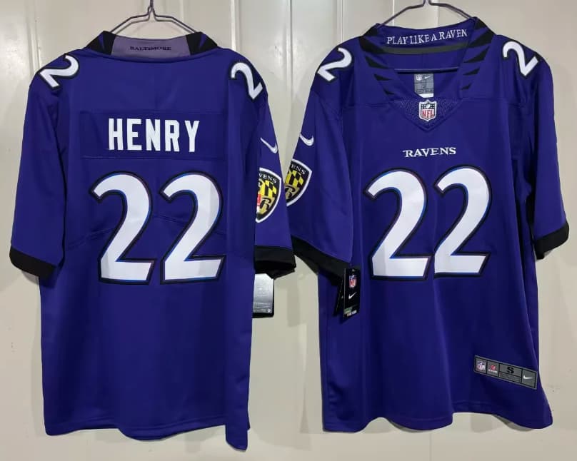 Men's Baltimore Ravens 2026 Vapor Limited Jersey - All Stitched Derrick Henry 22