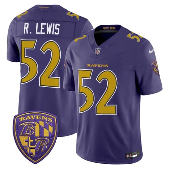 Men's Baltimore Ravens 2026 Vapor Limited Jersey - All Stitched Ray Lewis    52