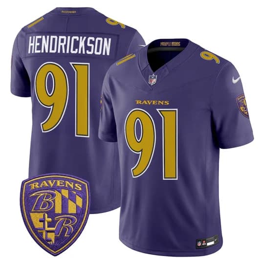 Men's Baltimore Ravens 2026 Vapor Limited Jersey - All Stitched Trey Hendrickson   91
