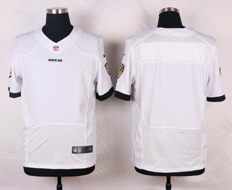 Men's Baltimore Ravens Blank White Nik Elite Jersey