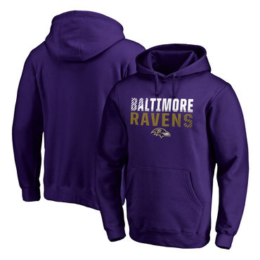 Men's Baltimore Ravens NFL Pro Line By Fanatics Branded Purple Iconic Collection Fade Out Pullover Hoodie