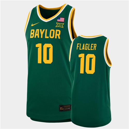 Men's Baylor Bears #10 Adam Flagler Nike Green NCAA College Basketball Jersey