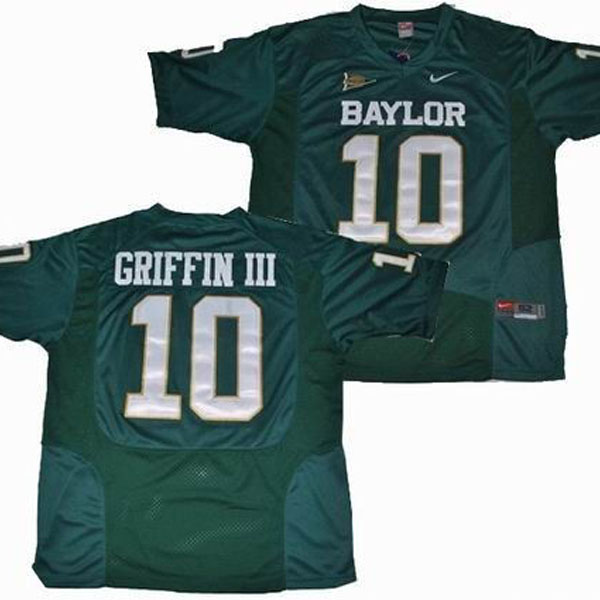 Men's Baylor Bears #10 Robert Griffin III Green Football Jersey