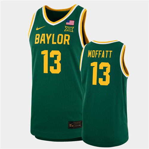 Men's Baylor Bears #13 Jackson Moffatt Nike Green NCAA College Basketball Jersey