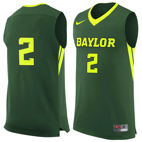 Men's Baylor Bears #2 Green Basketball Jersey