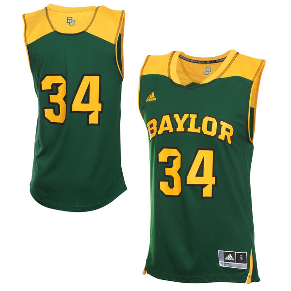 Men's Baylor Bears #34 Green Basketball Jersey