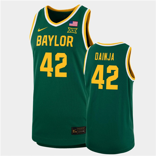 Men's Baylor Bears #42 Dain Dainja Nike Green NCAA College Basketball Jersey