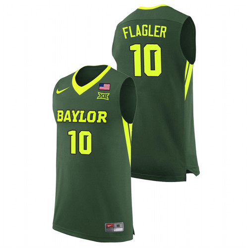 Men's Baylor Bears Adam Flagler College Basketball Replica Jersey Green