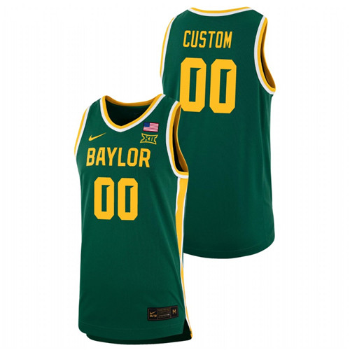 Men's Baylor Bears Custom Replica Basketball Jersey Green