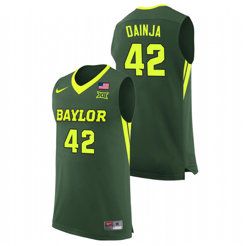 Men's Baylor Bears Dain Dainja College Basketball Replica Jersey Green