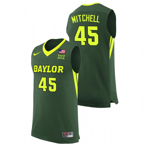 Men's Baylor Bears Davion Mitchell College Basketball Replica Jersey Green