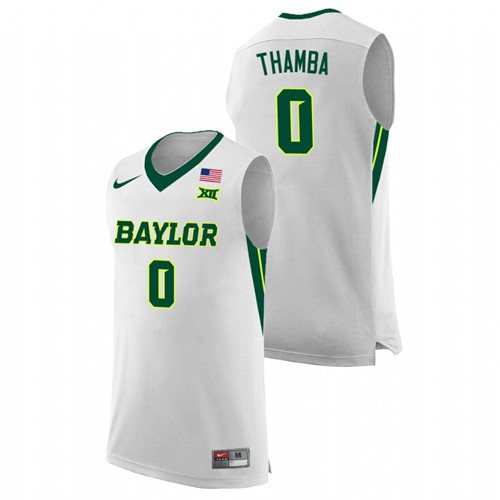 Men's Baylor Bears Flo Thamba College Basketball Replica Jersey White