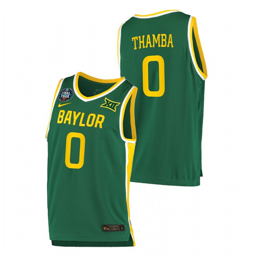 Men's Baylor Bears Flo Thamba March Madness Final Four 2021 Basketball Jersey Green