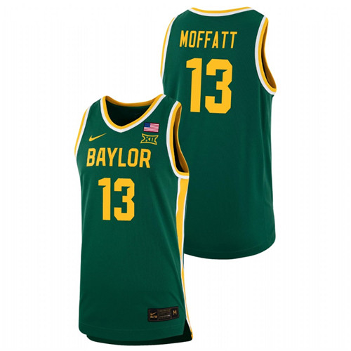 Men's Baylor Bears Jackson Moffatt Replica Basketball Jersey Green