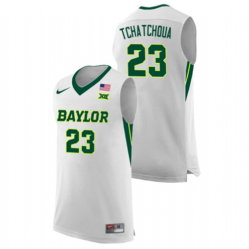 Men's Baylor Bears Jonathan Tchamwa Tchatchoua College Basketball Replica Jersey White