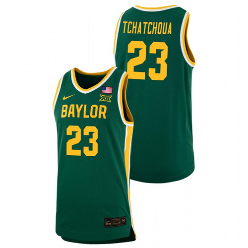 Men's Baylor Bears Jonathan Tchamwa Tchatchoua Replica Basketball Jersey Green