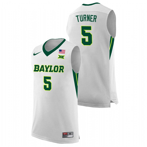 Men's Baylor Bears Jordan Turner College Basketball Replica Jersey White