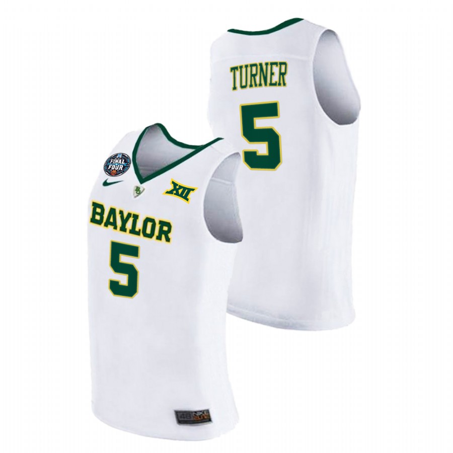 Men's Baylor Bears Jordan Turner Final Four 2021 Basketball Jersey White