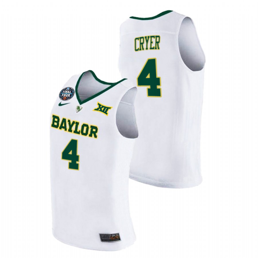 Men's Baylor Bears L.J. Cryer Final Four 2021 Basketball Jersey White