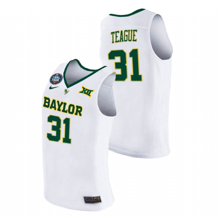 Men's Baylor Bears MaCio Teague Final Four 2021 Basketball Jersey White