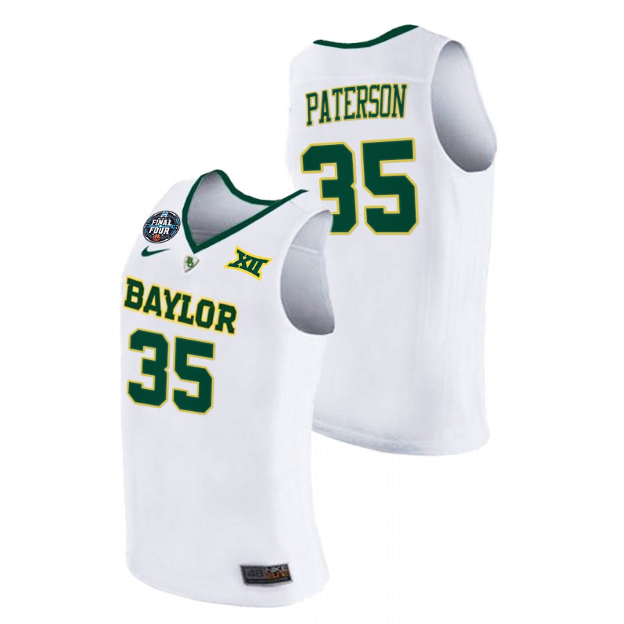 Men's Baylor Bears Mark Paterson Final Four 2021 Basketball Jersey White