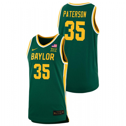 Men's Baylor Bears Mark Paterson Replica Basketball Jersey Green
