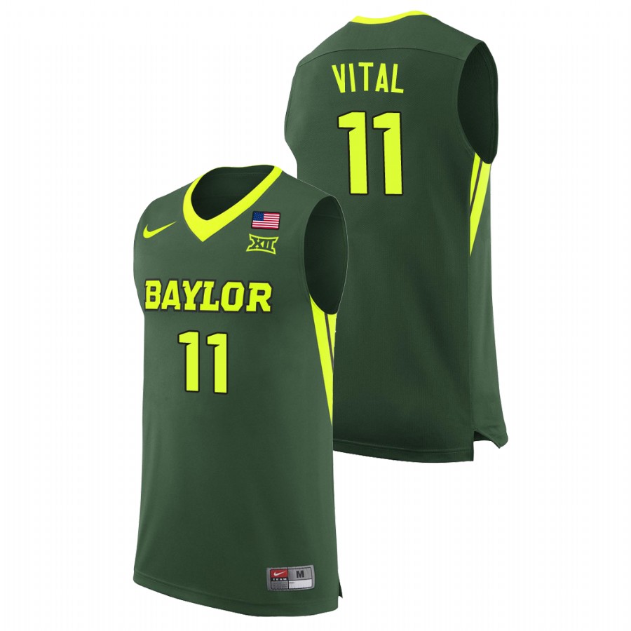 Men's Baylor Bears Mark Vital College Basketball Replica Jersey Green