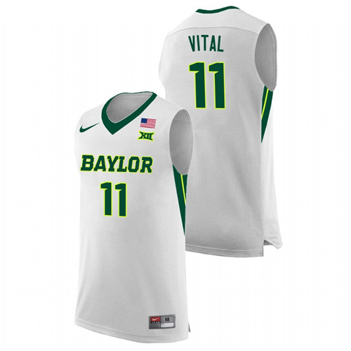 Men's Baylor Bears Mark Vital College Basketball Replica Jersey White