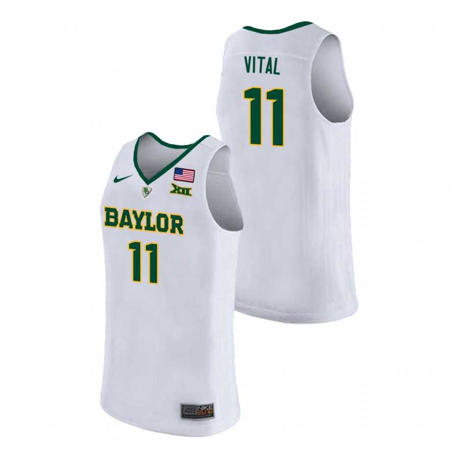 Men's Baylor Bears Mark Vital Replica Basketball Jersey White