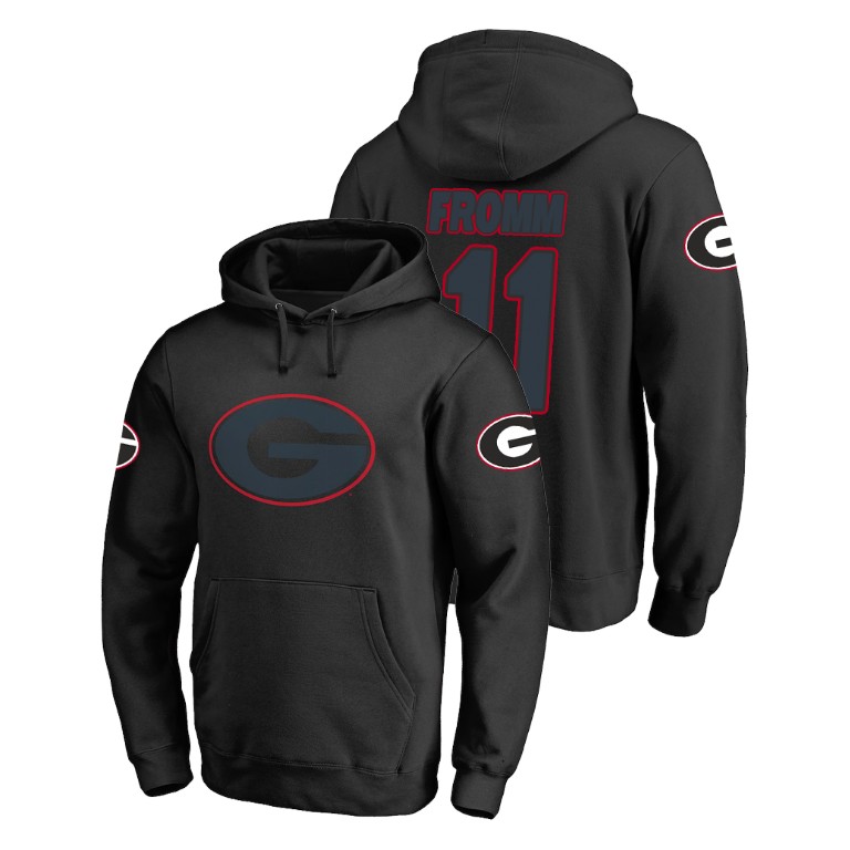 Men's Big & Tall #11 Jake Fromm Georgia Bulldogs Taylor Black College Football Hoodie