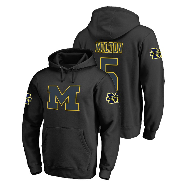 Men's Big & Tall #5 Joe Milton Michigan Wolverines Taylor Black College Football Hoodie
