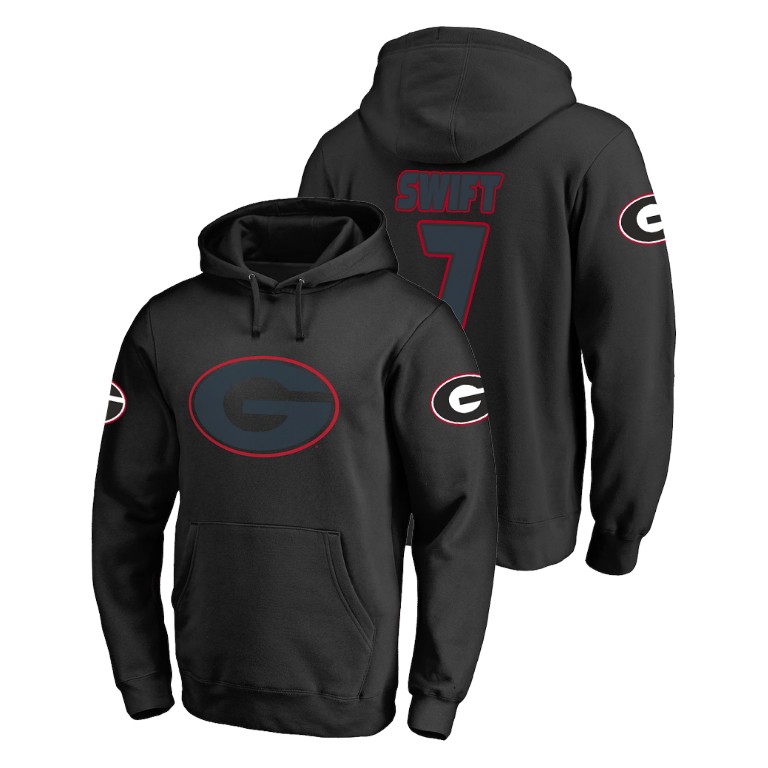 Men's Big & Tall #7 D'Andre Swift Georgia Bulldogs Taylor Black College Football Hoodie