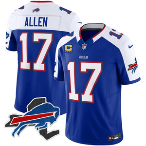 Men's Bills New York Patch Vapor Limited Jersey - All Stitched Josh Allen 17