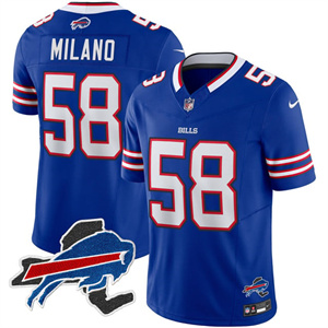 Men's Bills New York Patch Vapor Limited Jersey - All Stitched Matt Milano    58