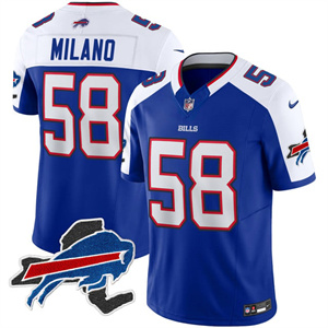 Men's Bills New York Patch Vapor Limited Jersey - All Stitched Matt Milano 58