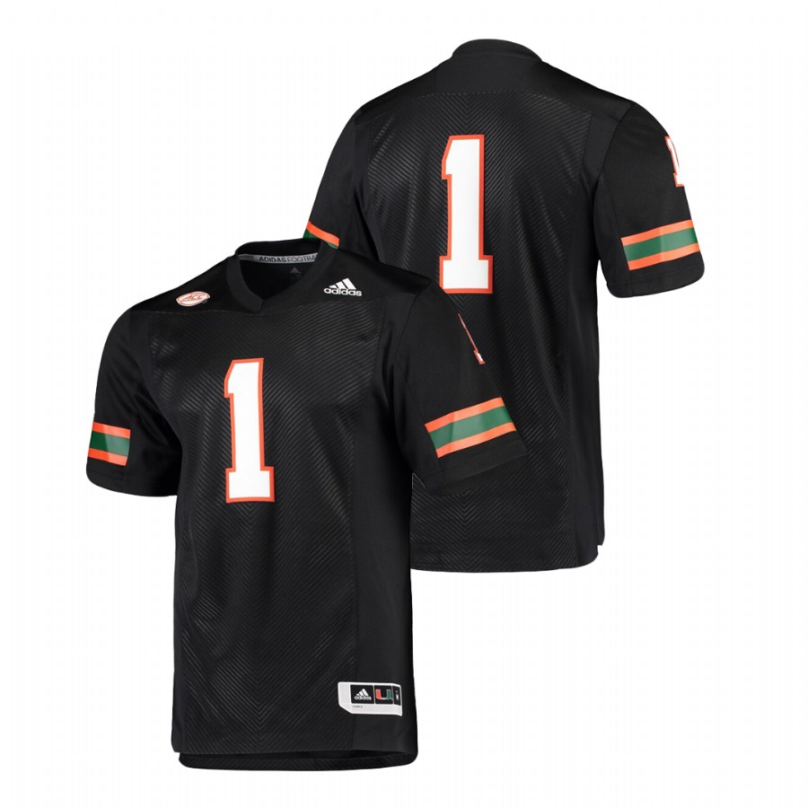 Men's Black Adidas Premier Miami Hurricanes Football Jersey Men's Jersey Miami Hurricanes Premier Black Football Jersey