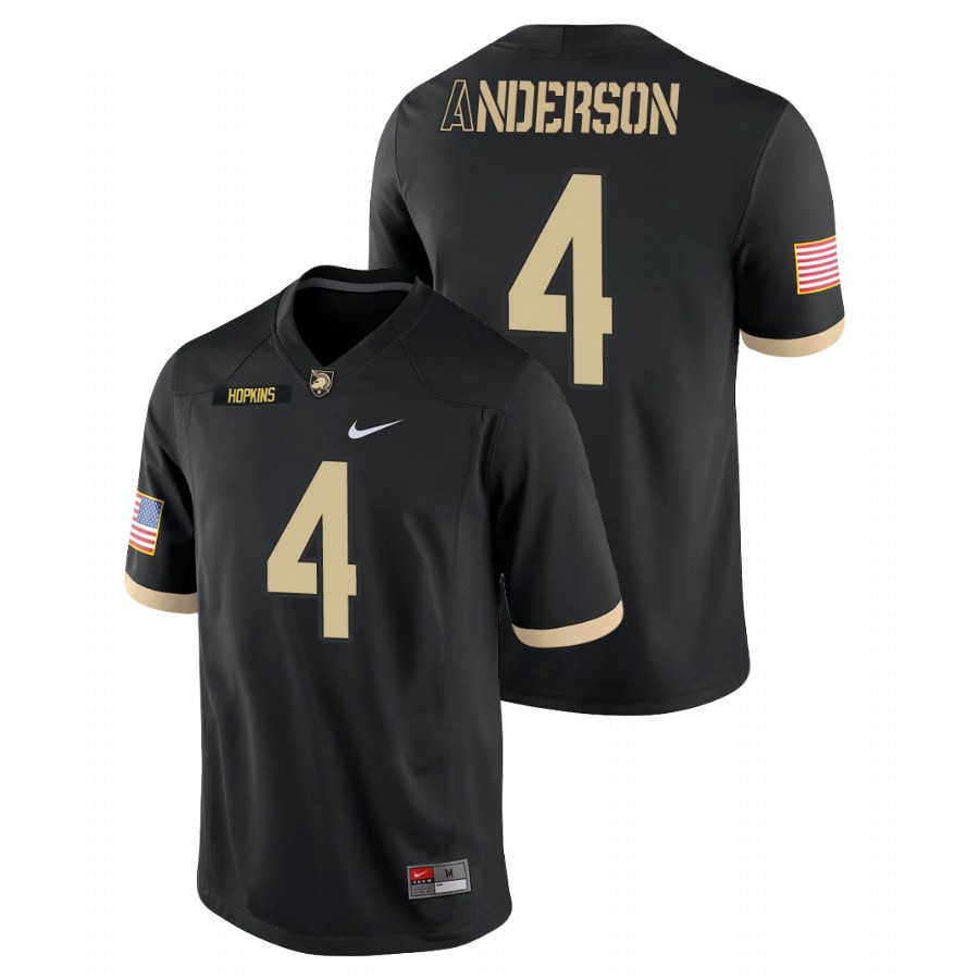 Men's Black Army Black Knights Christian Anderson College Football Game Jersey