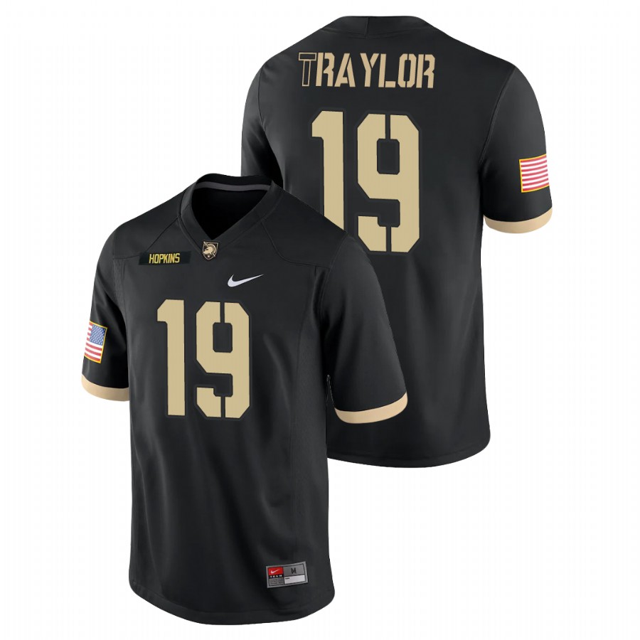 Men's Black Army Black Knights Delshawn Traylor College Football Game Jersey