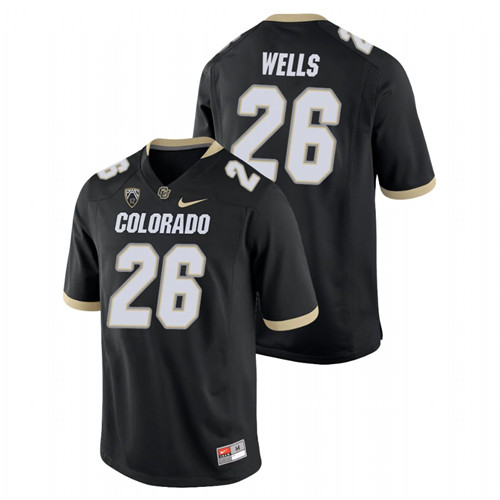 Men's Black Colorado Buffaloes Carson Wells College Football Game Jersey