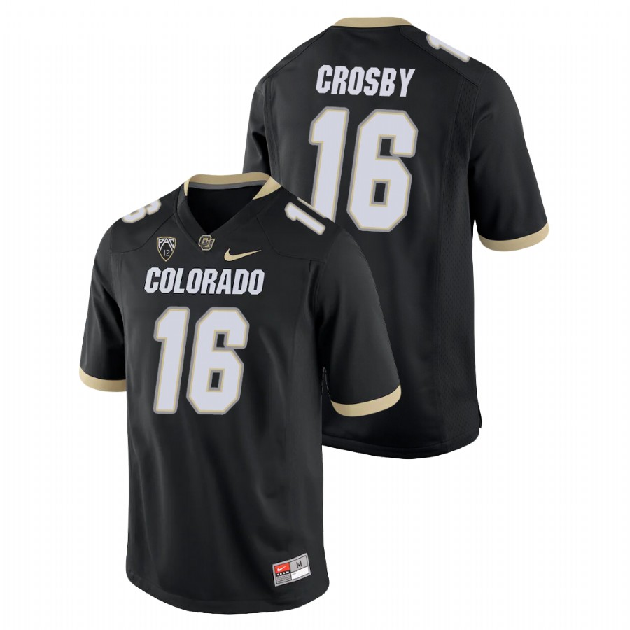 Men's Black Colorado Buffaloes Mason Crosby College Football Game Jersey