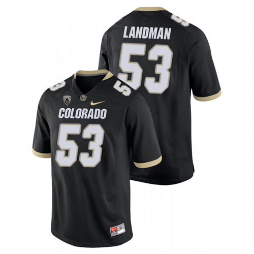 Men's Black Colorado Buffaloes Nate Landman College Football Game Jersey