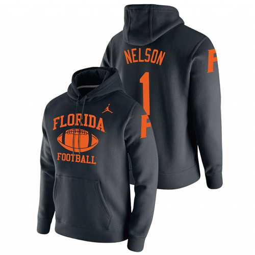 Men's Black Florida Gators Reggie Nelson Retro Football Pullover Hoodie